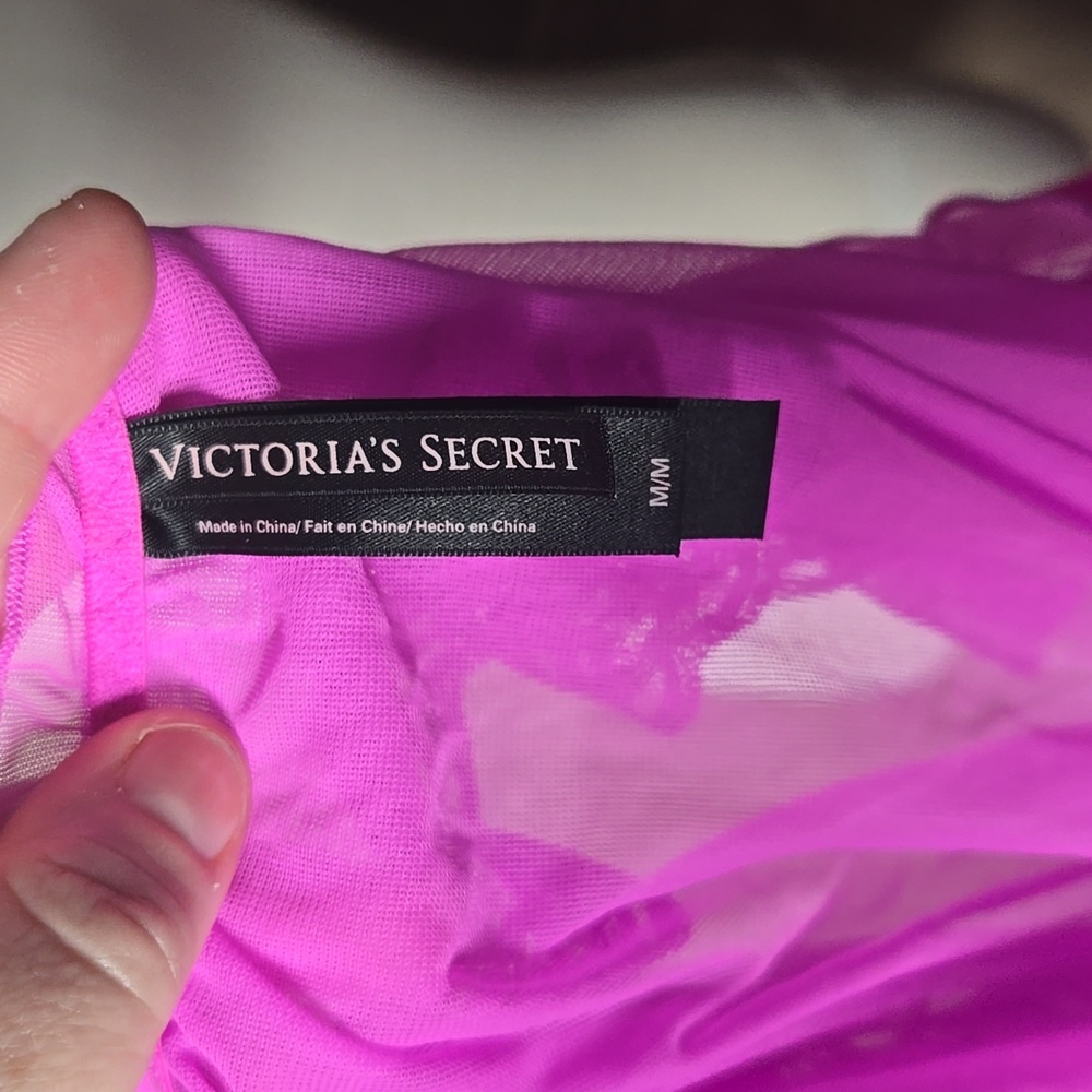 Victoria Secret Babydoll Lingerie Pink Lace Trim Cami Top Night Gown - Picture 6 of 10